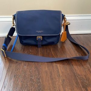 Tory Burch Nylon Perry Crossbody Bag Navy